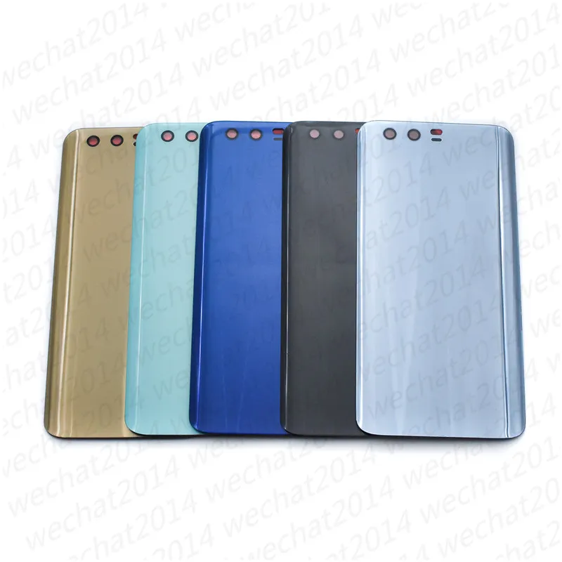 New Back Glass Cover Drzwi Baterii Obudowa z klejem + obiektywami aparatu + Siatka głośnikowa dla Huawei Honor 9