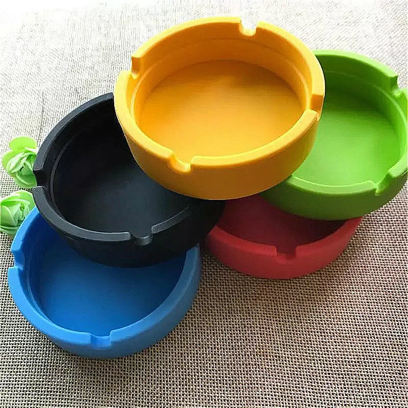 Cendrier rond en Silicone, écologique, Portable, pour voitures, maison, accessoire de fumée, résistant à la chaleur, pratique c525