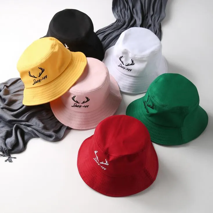 Korea style woman bucket hats sunbonnets with exquisite embroidery folding sunhat fisherman hat outdoor travel caps