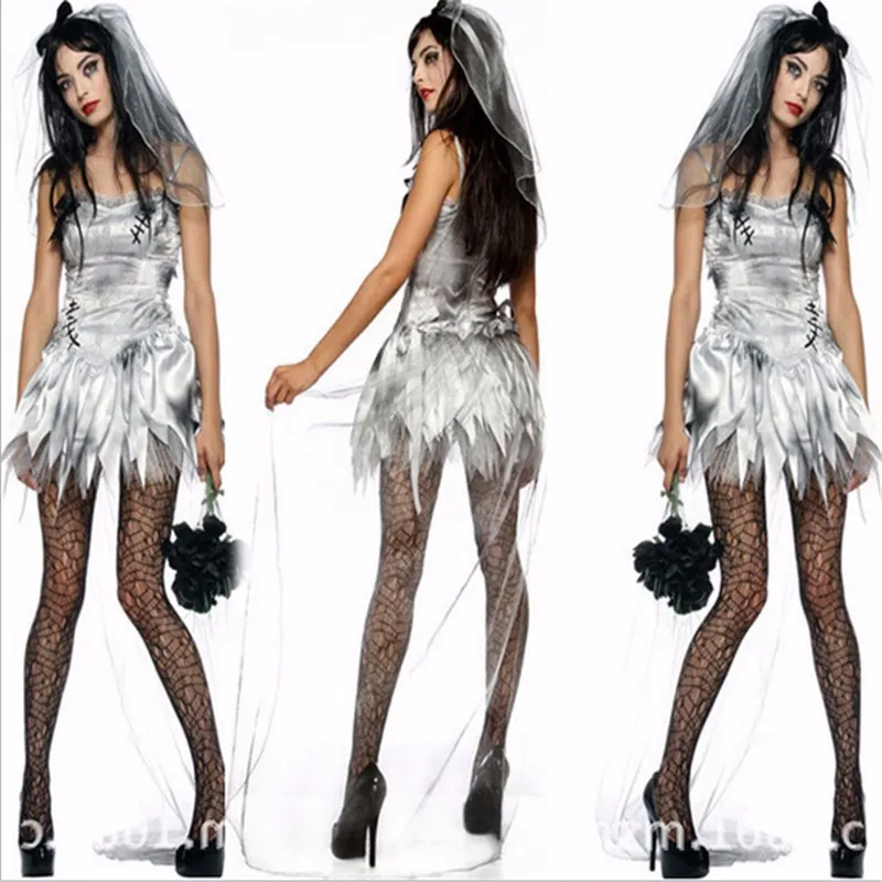Sexy Geisterbraut-Halloween-Kostüme, Damen-Vampir-Zombie-Kleid, dekadentes dunkles Styling, hochwertige Cosplay-Kostüme für Frauen