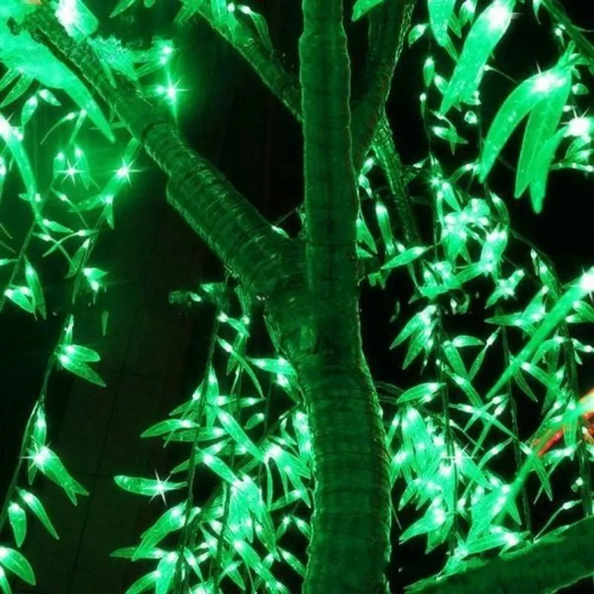 LED Willow Tree Light LED LED 2M / 6.6フィートの緑色の雨が降る屋内や屋外使用妖精の庭のクリスマスの装飾。