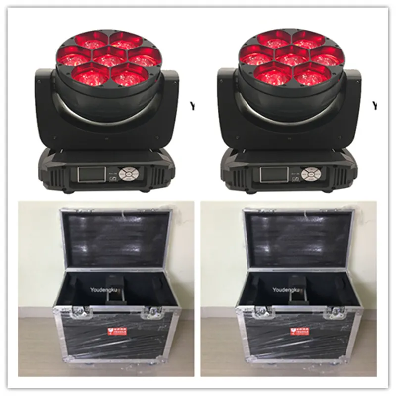 4 pieces with flightcase lyre wash led zoom beam 7 x 40 rgbw 4 in1 led wash moving head 4in1 zoom led small b-eye light