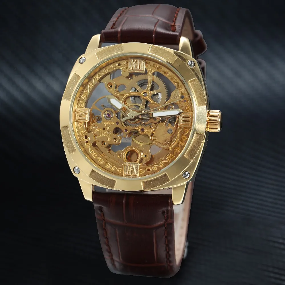 FORSINING Orologi da uomo meccanici automatici scheletro