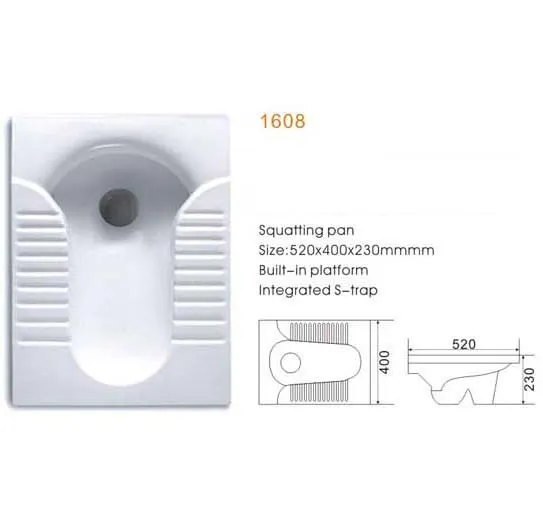 Squatting pan W C toilet 1607 Other Building Supplies Ceramic bathroom sanitary ware310M