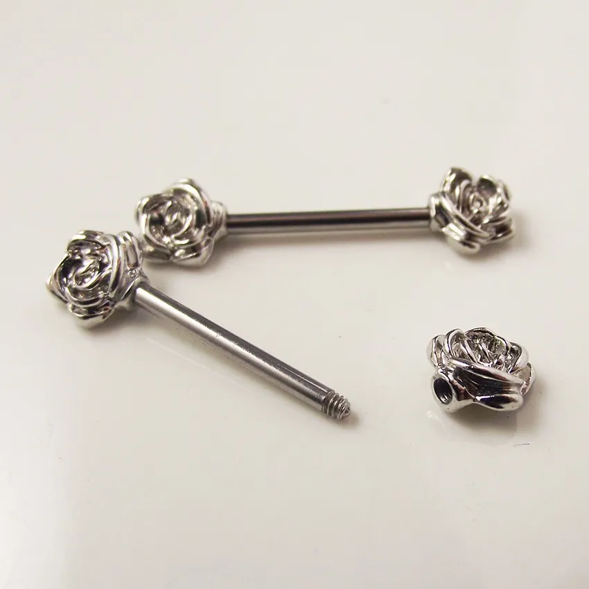 2 -częściowy kryształowy pierścień sutkowy Kwiat Kwiat Nipple Prążki Body Riving Biżuter