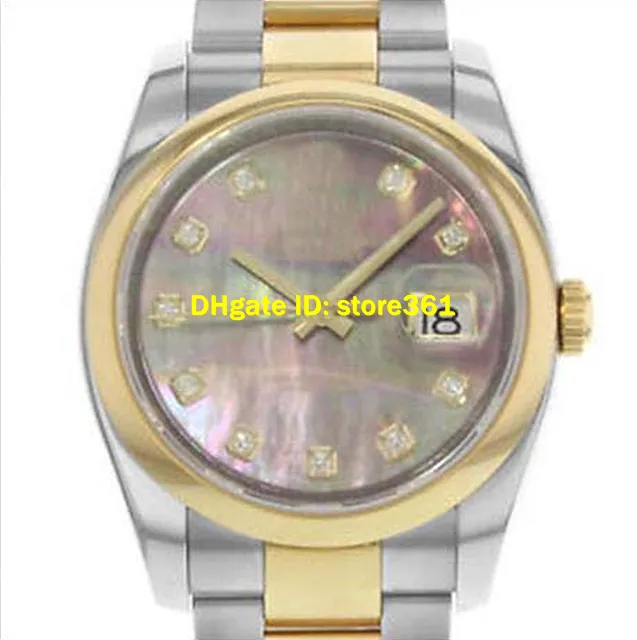 Рождественский подарок роскошные мужские часы Наручные часы 116203 сталь 18k желтое золото Diamond Dial автоматические мужские часы 36 мм