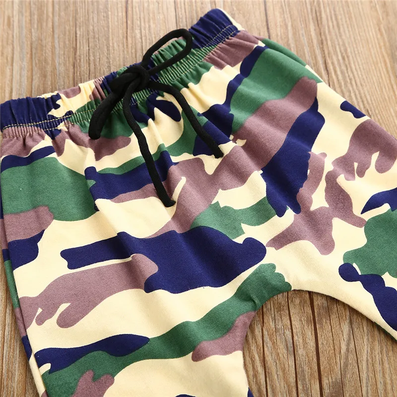 2018 Summer Baby Boy Clothes Black Letter T-shirt Tops +Camouflage Pants Cotton Kids Boys Outfits Set Fashion Toddler Boy Clothes 1-5Y