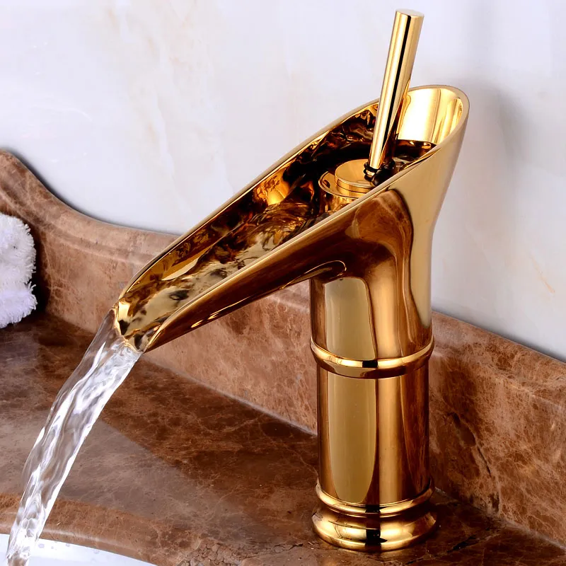 Europäische Retro Badezimmer Waschbecken Waschbecken Goldener Wasserhahn Retro Küche Einlochmontage Waschbecken Wasserhahn Vintage Messing Wasserhahn heiß und kalt