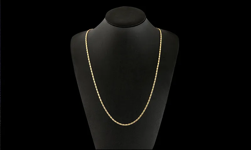 2MM 18k Gold Chains Necklace Fashion women's choker necklaces For Ladies Luxury Jewelry 16 18 20 22 24 26 28 30 inches