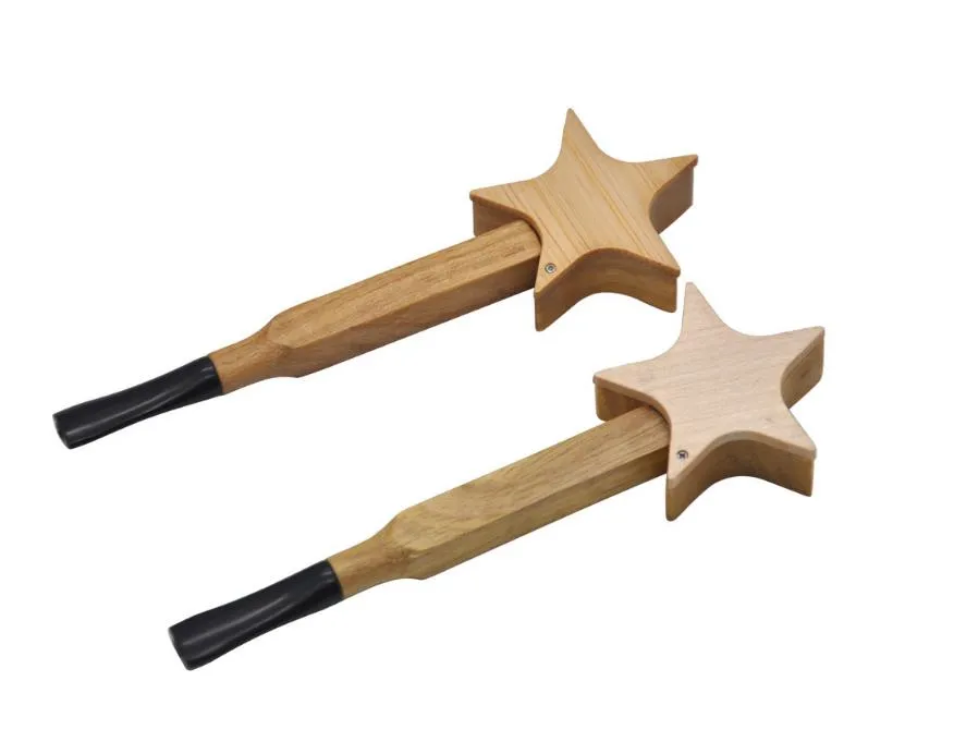 Metallrör Folding Wooden Pipe Portable Creative Mini Star Pipe