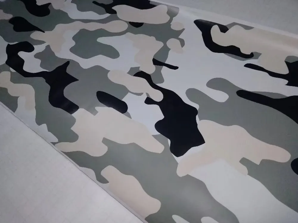 Arctic Green Ubran Camouflage Vinyl för bilfolie Camo Styling täcker film med luftfrigöring / bubbla fri storlek 1,52x10m / 20m / 30m rulle