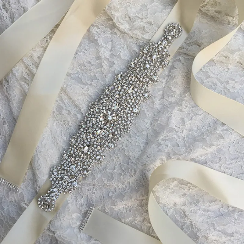 2019 Nouveau luxe Strass Cristaux Ceinture Accessoires De Robe De Mariée Ceinture 100% fait à la main meilleure vente Écharpes De Mariée Pour La Fête De Bal 10 Couleurs