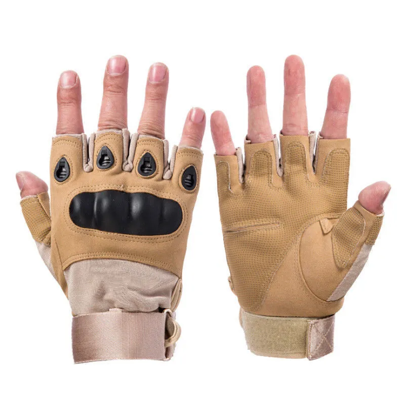 Tactical Hard Knuckle Half Finger Handskar Mäns Army Combat Jakt Shooting Airsoft Paintball Police Tow - Fingerless