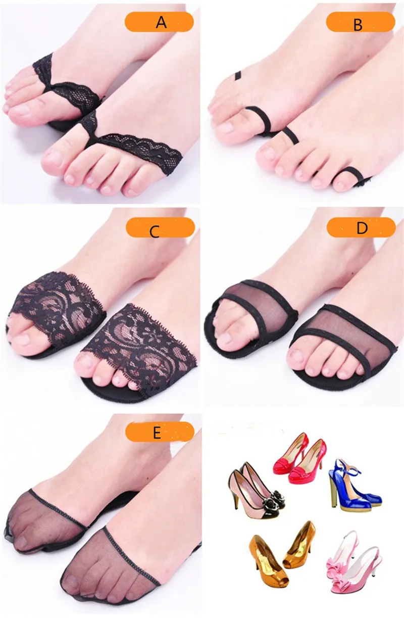 Moda Feminina Senhoras Invisible Forefoot Pad Palmilhas Adesivos Non Slip Metade Quintal Almofada Macia Almofada de Salto Alto Protetor de Pé Cuidados Com Os Pés