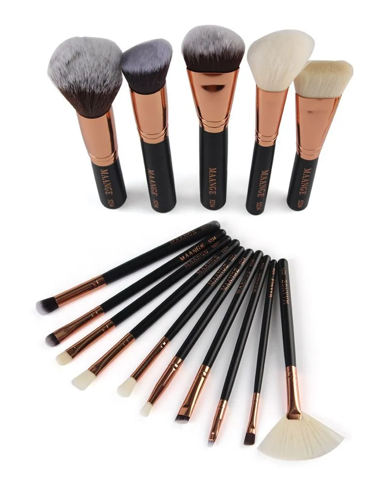 Maange 15 st Professionell Makeup Brushes Set Pulver Foundation Eye Shadow Blush Blending Lip Cosmetic Tool Kit 2018 Ny ankomst