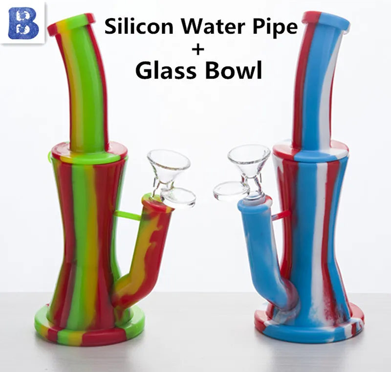 Narghilè portatili impianto di perforazione tubo in silicone salute e protezione ambientale narghilèGlass Water Bong narghilè dab