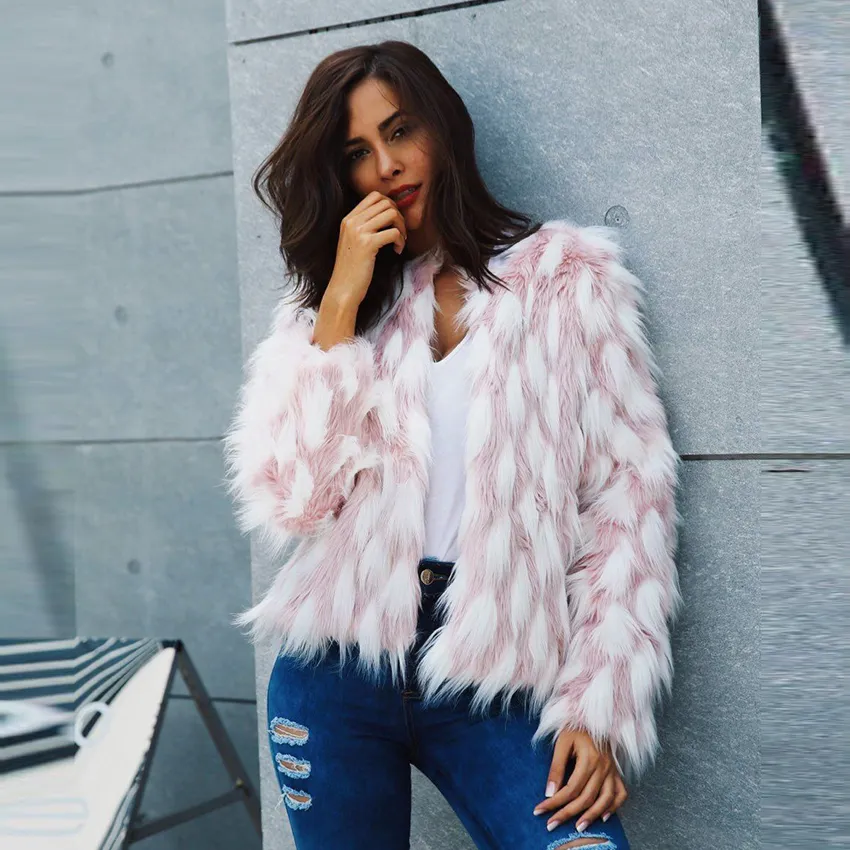 Women s Fur Faux LANSHIFEI Est High Quality Luxurious Women Coat Ladies Jacket Short Parka 2021 Fashion Warm Fluffy Teddy