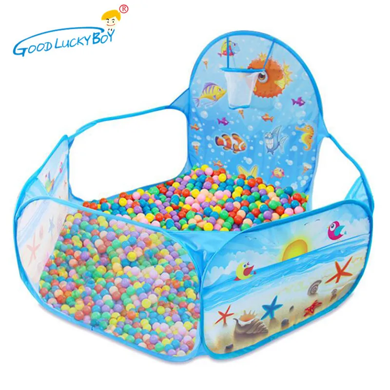 Dzieci Plenerowe Piłki Pity Teepee Namioty Ocean Series Gra Cartoon Portable Basen Składane Sporty Playhouse Zabawki z koszykiem Bezpłatny statek