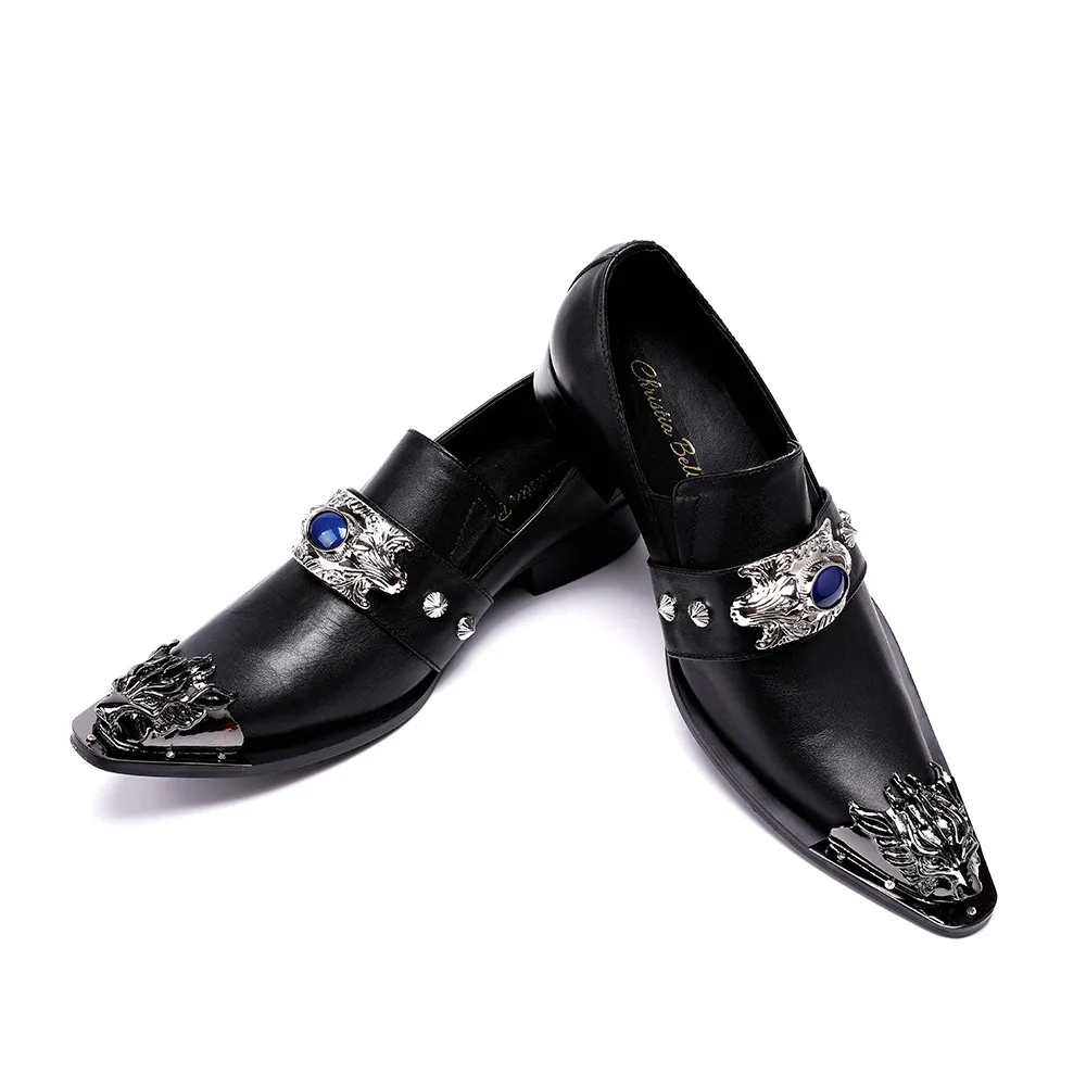 Christia Bella мода 2017 роскошные классические повседневные платья обувь мужская панк стиль оксфорды натуральная кожа черный мужчины свадебные туфли