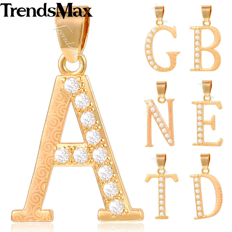 Pendentif Colliers A-Z 26 Lettres Initiales Charme Pour Femmes Filles Rose Or Lettre Pendentifs Amitié Cadeau KGPM07