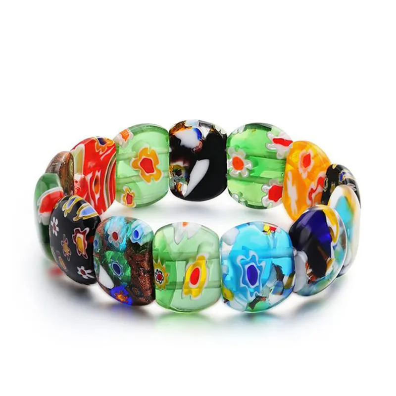 Offre spéciale Bracelet à breloques en verre de Murano pour femmes Bracelet de perles d'inspiration Murano bijoux de mariage saint-valentin