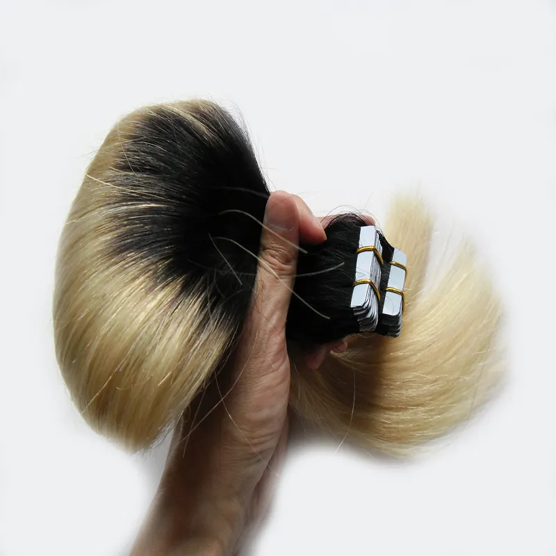 1B/613 Blond Ombre Human Hair Tape Extensions 100g Straight  display picture 3