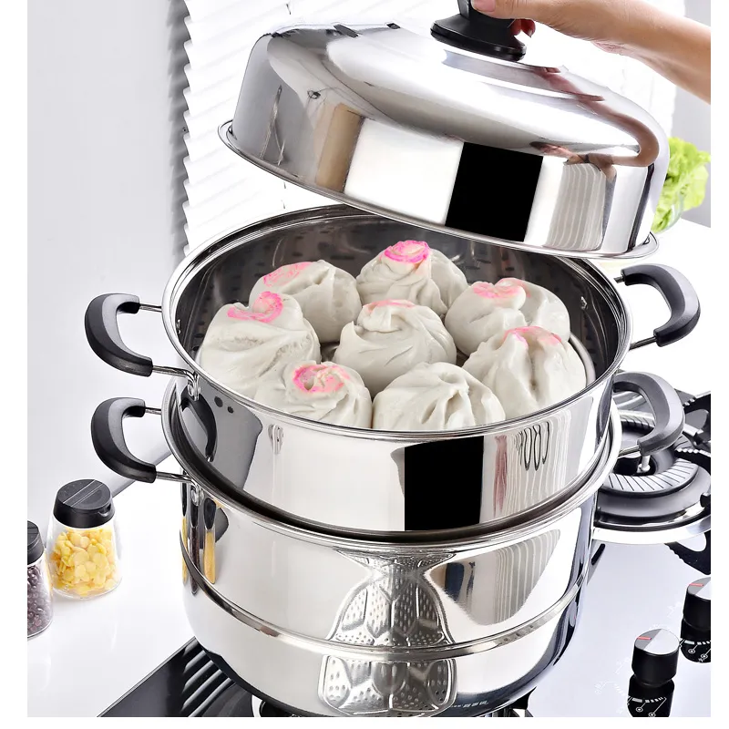 Stainless Steel Tier Steamer Steam Pot Cookware 30cm Stainless