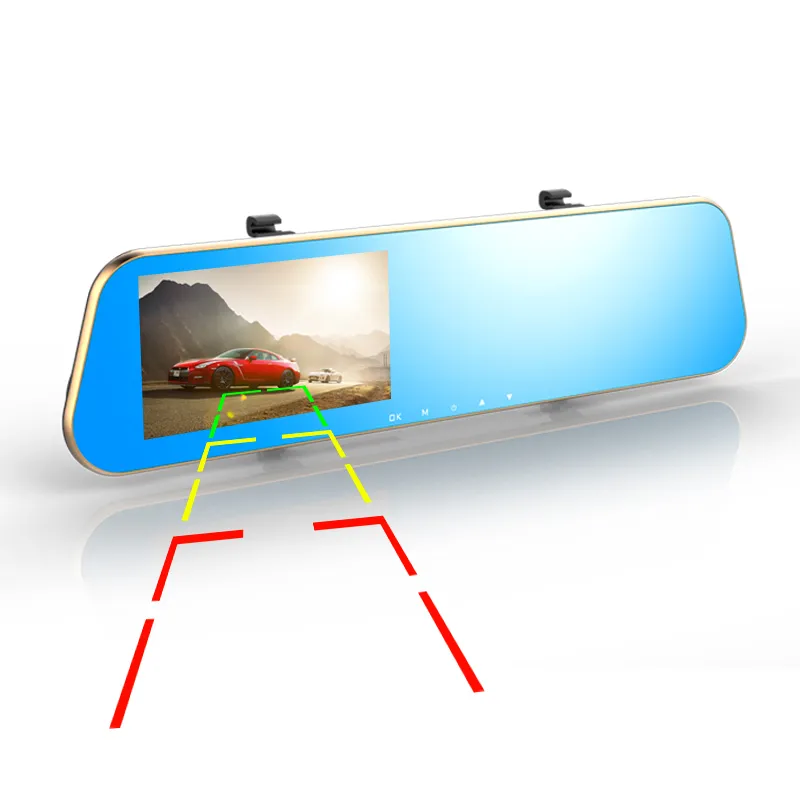 4,3 pollici Dual Lens Car DVR L910 Full HD 1080P 140 gradi G-Sensore G-Sensore Monitoraggio del monitoraggio del movimento del movimento di rilevamento del ciclo di blocco chiave Carcam