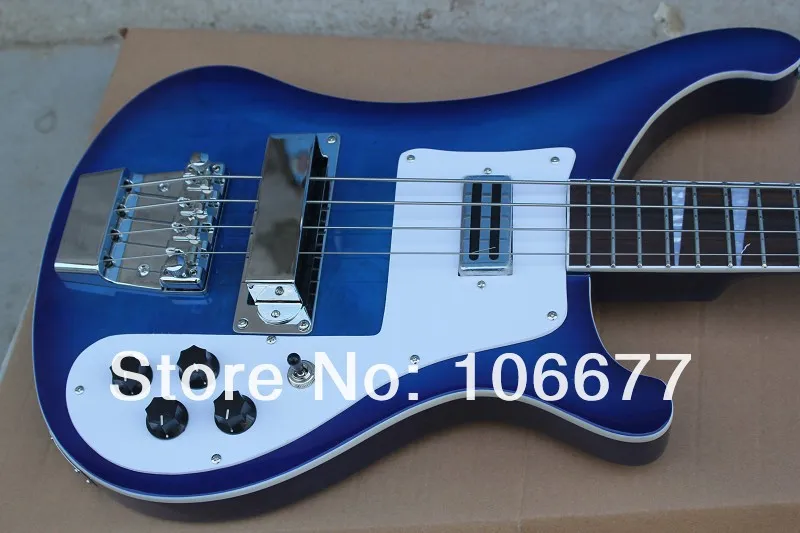 Kostenloser Versand Custom Nice Blue 4 Saiten Bassgitarre 4003 Rick E-Bass Südkorea importierte Zubehör