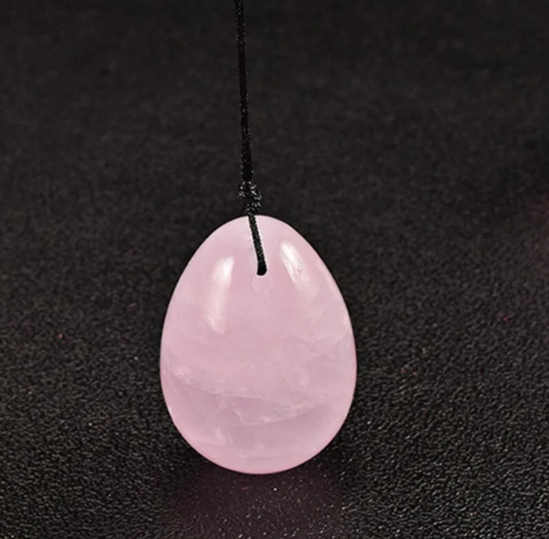 Uova di cristallo di quarzo rosa naturale Crystal Yoni Egg Sfere vaginali le donne Health Care Massaggiatore esercizi di Kegel