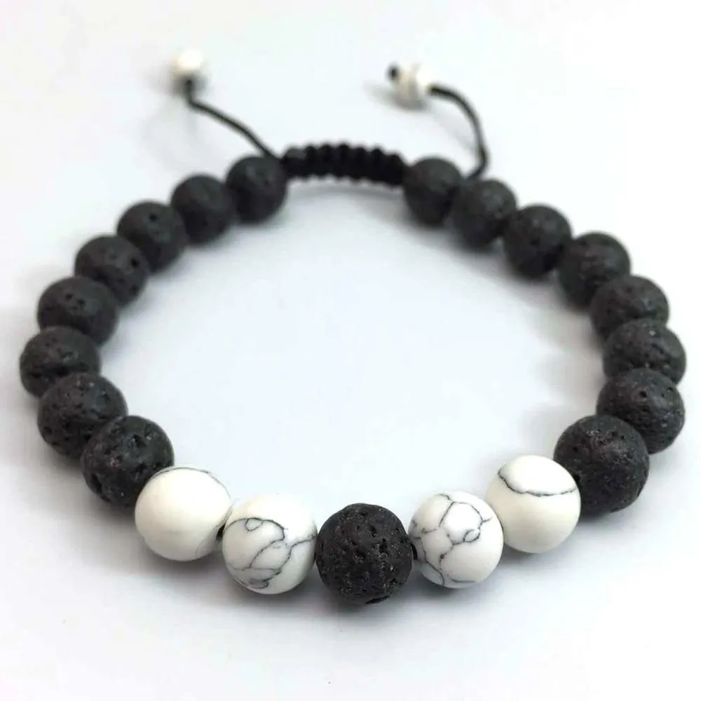 2018 NOUVEAU 8mm yeux de tigre SPAR Bracelet Avec Pierre De Lave Noire Naturelle Énergie Hommes Perlé Bracelets Pour Femmes