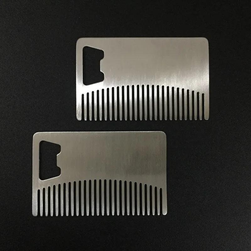 Professional Men's Mustache Comb Anti Static Stainless Steel Beard Comb Can Be Portable Bottle Opener fast shipping F1664