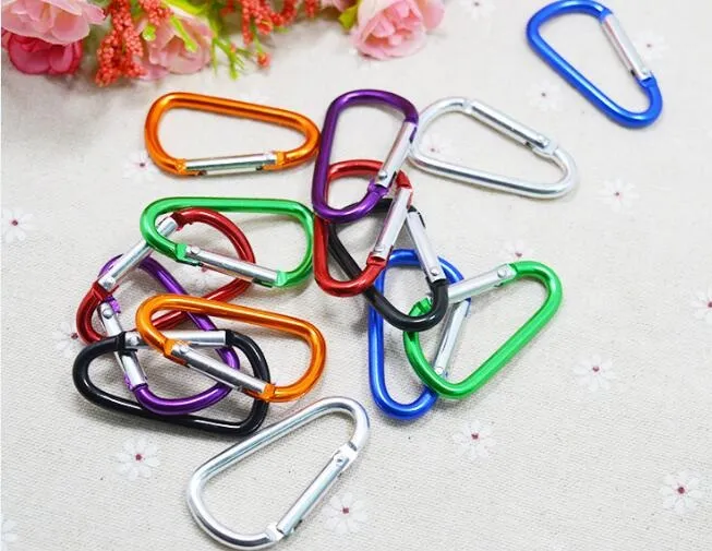 Carabiner Ring Keyrings Key Chains mini metal carabiners Outdoor Sport Camp Snap Clip Hook Keychain Hiking Aluminum Convenient Hiking Camping Customized