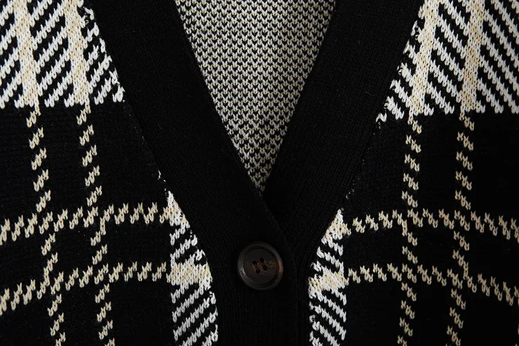 cardigan donna maglioni harajuku stile coreano vestiti autunnali inverno 2018 moda retro bottoni scozzesi tendenza maglione lavorato a maglia donne