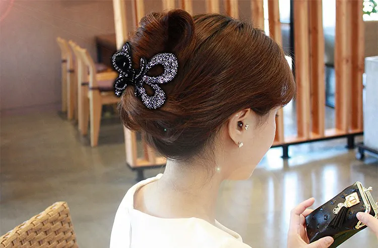 Schmetterling Haarklaue Haarschmuck Lila Klemmen Mode Barrettes Luxuriöse österreichische Kristall Tschechische Stein Mutter Tag Valentinstag Geschenk