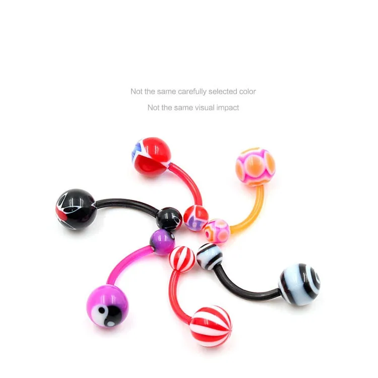 Body Smycken Piercings Rostfritt stål Rhinestone Belly Rings Tongue Lip Piercing Stud Örhängen Mix Massor T1C136