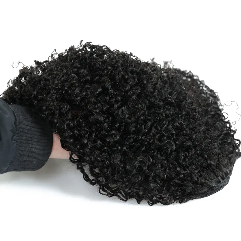 Nouvelle mode crépus bouclés cheveux humains queue de cheval postiche noir brun foncé remy clip en queue de cheval pour les femmes noires à vendre 120g