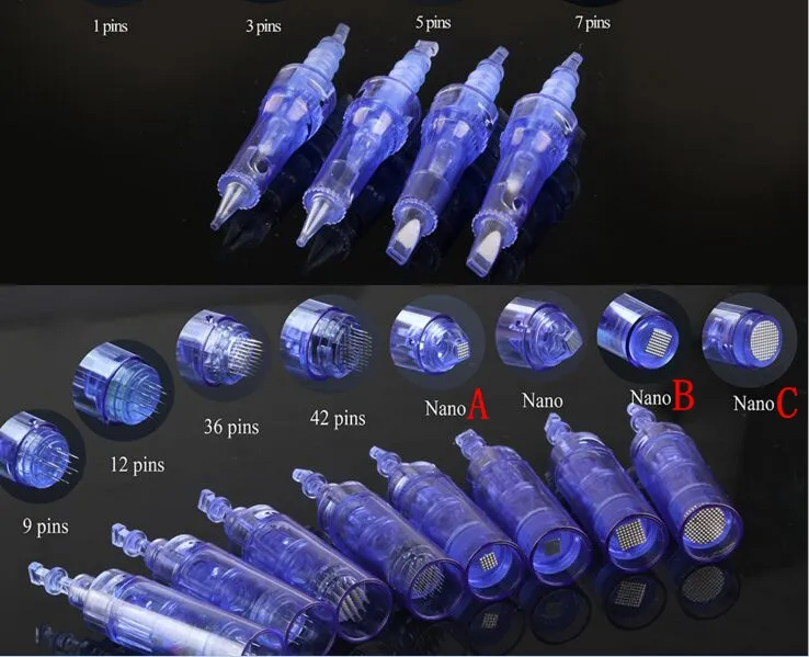 Replacement Micro Needle Cartridge Tips for 1/3/5/7/9/12/36/42 pins /Nano Auto DermaPen DermaStamp Rechargeable Dr Pen A1