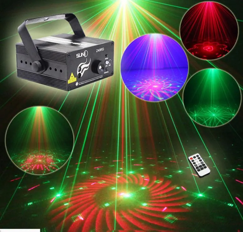 Mini LED RG Home Stage Lighting Effect 40 Patterns Star Laser Projektor med fjärrkontroll Lumiere Disco Lights DJ Party Stage LightAC110V-220V