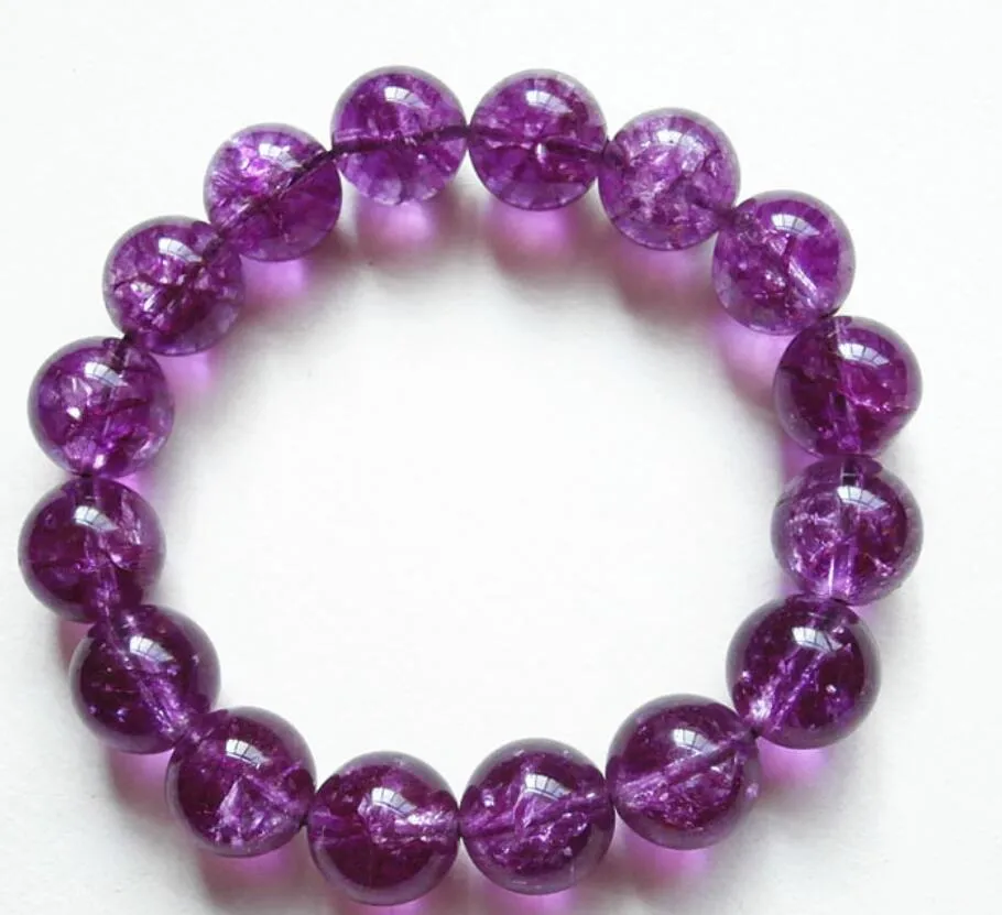 Bracelet en cristal de pop-corn violet naturel, perles à cercle unique, pour femmes, envoyer à des amis, meilleurs produits, bijoux directement d'usine