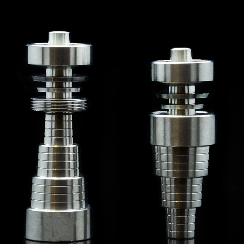 Univeral 6 In 1 Titanium Nail 10/14/19mm Female And Male Domeless Titanium Nail Set For Smoking Pipe