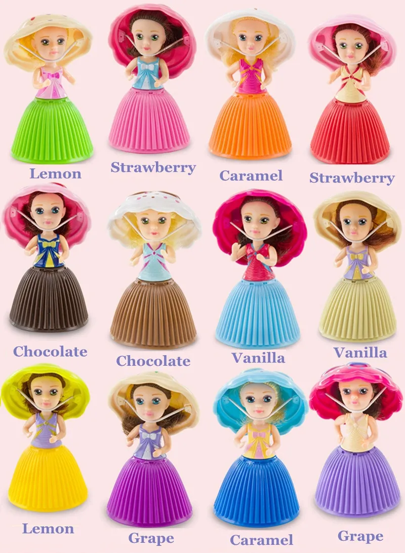 5cm mini Cupcake Scented Princess Dolls Reversible Cake Transform to Mini Princess Doll 6 Flavors 