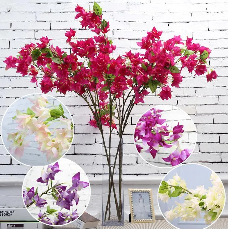 Artificial flowers big Cherry blossom 46Inch /120 cm long Bougainvillea speetabilis can be used to decorative wedding garden and mall SF011