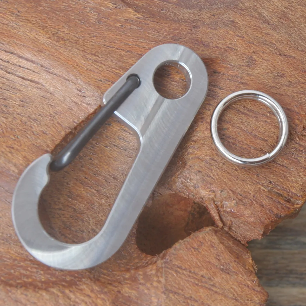 Titanium Ti Key Carabiner Ultra Light EDC Belt Key Ring Holder For
