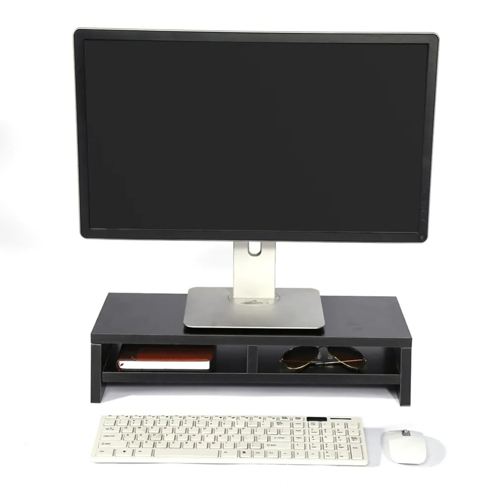 Elevador De Soporte Para Monitor De Madera, Soporte Para Impresora  Portátil, Organizador De Escritorio De Madera, Elevador De Pantalla De  Escritorio Con Diseño De Almacenamiento, Soporte Para Monitor De  Computadora De 19,85