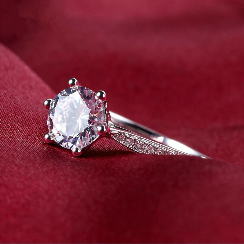 choucong Claw set 1.5ct Stone Diamond 925 sterling Silver Mujeres Compromiso Anillo de bodas Anillo EE. UU. Sz 4-10 Regalo
