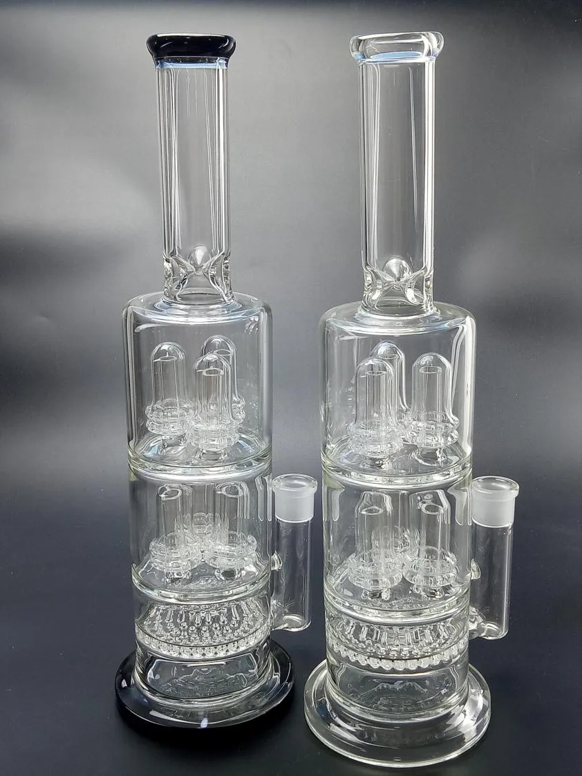 4 warstwa Filtracja Szkło Oil Rig Dab Bong Rury Wodne 14.4mm Mężczyzna Downstem Szisza Zlewka Bongs Miska