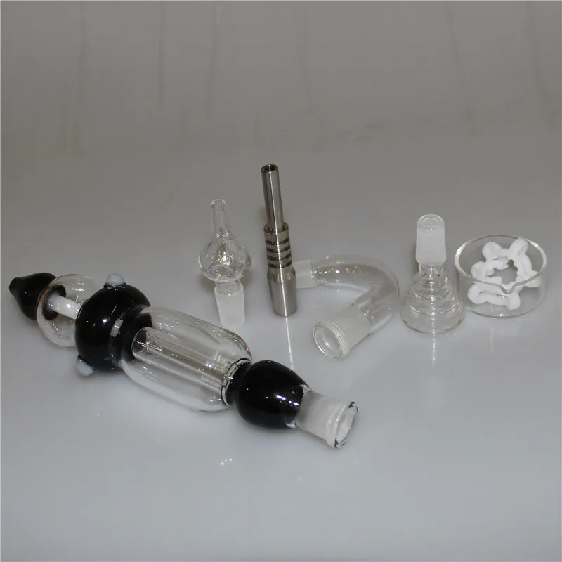 Hosahs Nectar Bong Kit med Titanium Tip Nail Quartz Tip Bowl 10mm All Avable Mini Glass Pipe Dab Rig Water Bongs