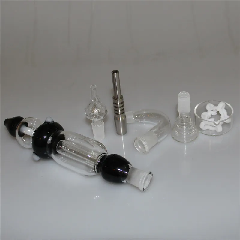 Kit de bongo de néctar de narguilé com ponta de titânio prego quartzo tigela de ponta 10 mm all avaable mini vidro de vidro dab bongs bongs de água