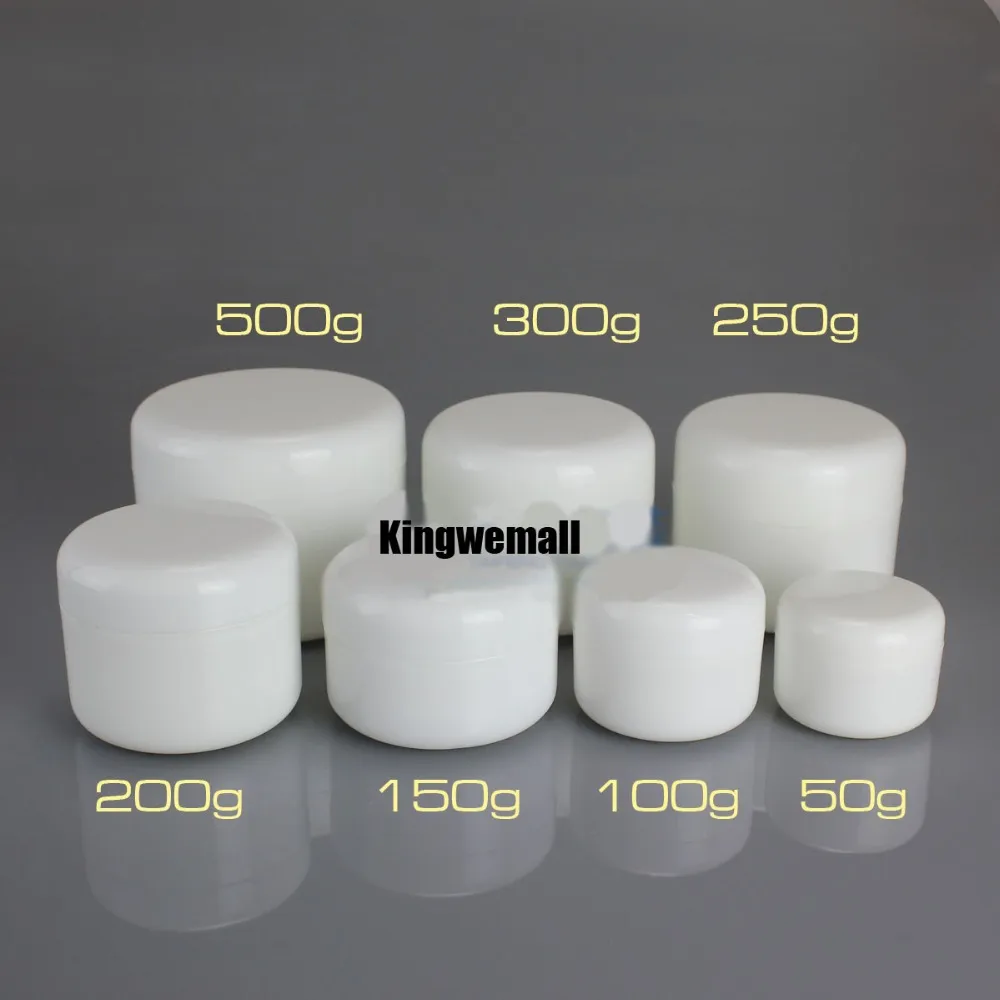 300pcs / lot wit 50 ml crème pot, cosmetische container, 50 g plastic fles, display fles, masker jar cosmetische verpakking